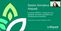 Nueva sesión formativa básica sobre introducción a la legislación aplicable a los Complementos Alimenticios