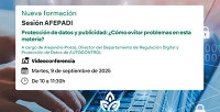 Formación exclusiva para miembros de AFEPADI: Protección de datos y publicidad: ¿Cómo evitar problemas en esta materia?